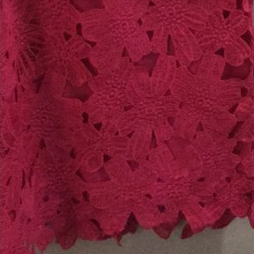 Hot pink sundress. Crochet.